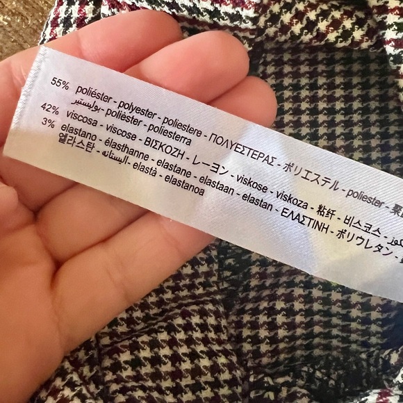 Zara Plaid Houndstooth High Waisted Skinny Pant - Medium (28") - Picture 12 of 12